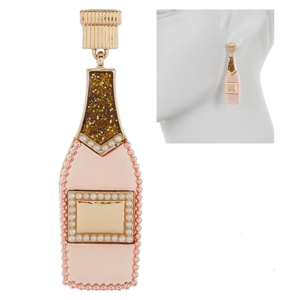 Rose Bottle Imitation Pearl Statement Earrings